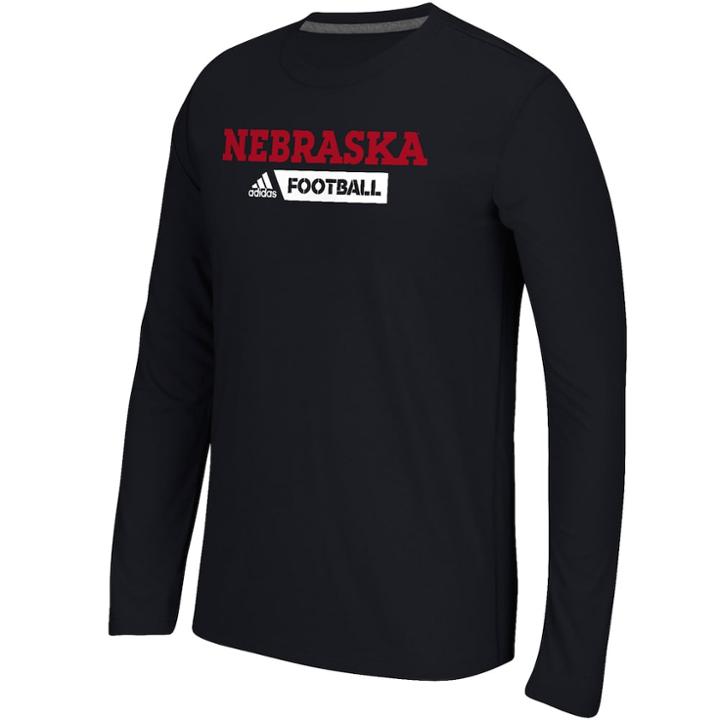 Men's Adidas Nebraska Cornhuskers Sideline Gridiron Tee, Size: Xl, Black