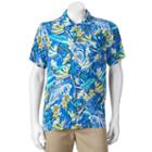 Men's Caribbean Joe Classic-fit Convertible-collar Tropical Button-down Shirt, Size: Xl, Blue Other