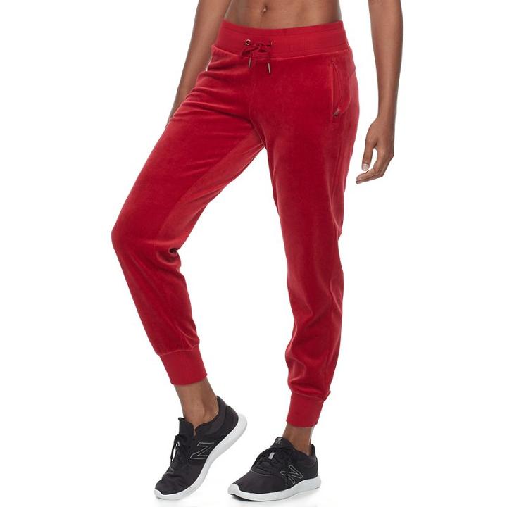 Women's Tek Gear&reg; Velour Jogger Pants, Size: Xl, Med Red