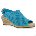 Easy Street Stacy Women's Espadrille Wedges, Size: Medium (6.5), Turquoise/blue (turq/aqua)