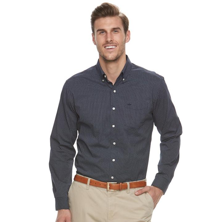Big & Tall Dockers Comfort Stretch Soft Classic-fit Solid No-wrinkle Button-down Shirt, Men's, Size: Xl Tall, Blue