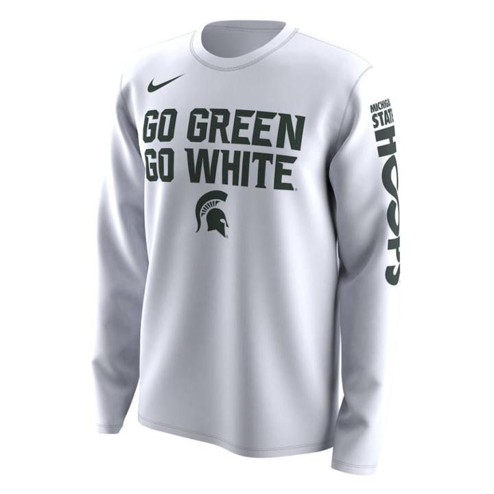 Men's Nike Michigan State Spartans 2018 March Madness Bench Tee, Size: Xl, White