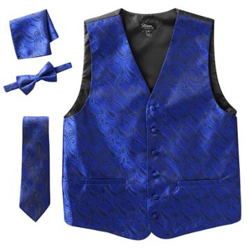 Steven Land Paisley 4-pc. Vest Set - Men, Size: Medium, Blue