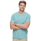 Men's Sonoma Goods For Life&trade; Classic-fit Supersoft Henley, Size: Xxl, Turquoise/blue (turq/aqua)