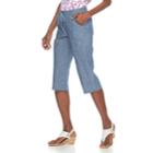Women's Croft & Barrow&reg; Sheeting Pull-on Capris, Size: Medium, Med Blue
