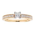 14k Gold Igl Certified Princess Cut 1/2 Carat T.w. Diamond Engagement Ring, Women's, Size: 6.50, White