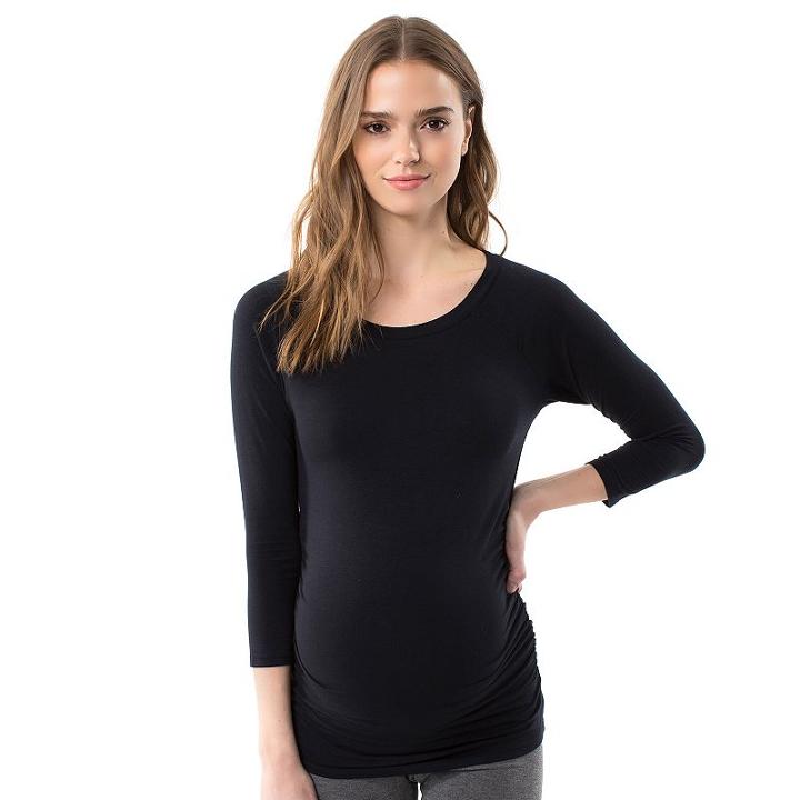 Maternity Pip & Vine By Rosie Pope Ruched Raglan Tee, Women's, Size: M-mat, Black