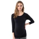 Maternity Pip & Vine By Rosie Pope Ruched Raglan Tee, Women's, Size: M-mat, Black