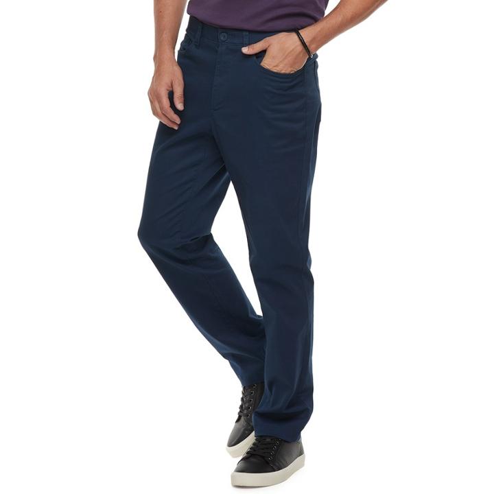 Men's Apt. 9&reg; Premier Flex Slim-fit 5-pocket Pants, Size: 34x30, Blue