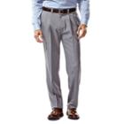 Men's Haggar Eclo Stria Straight-fit Pleated Dress Pants, Size: 36x29, Silver