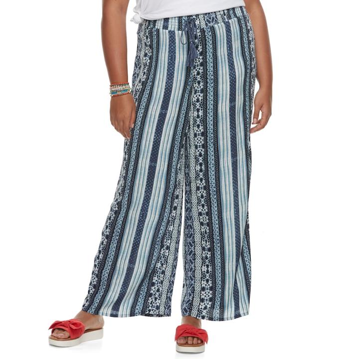 Juniors' Plus Size Mudd&reg; Wide-leg Soft Pants, Teens, Size: 1xl, Med Blue