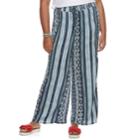 Juniors' Plus Size Mudd&reg; Wide-leg Soft Pants, Teens, Size: 1xl, Med Blue