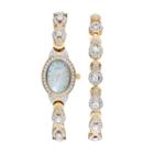 Elgin Women's Cubic Zirconia Teardrop Watch & Bracelet Set, Multicolor
