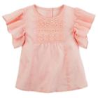Girls 4-8 Carter's Flutter Lace Tee, Size: 5, Pink