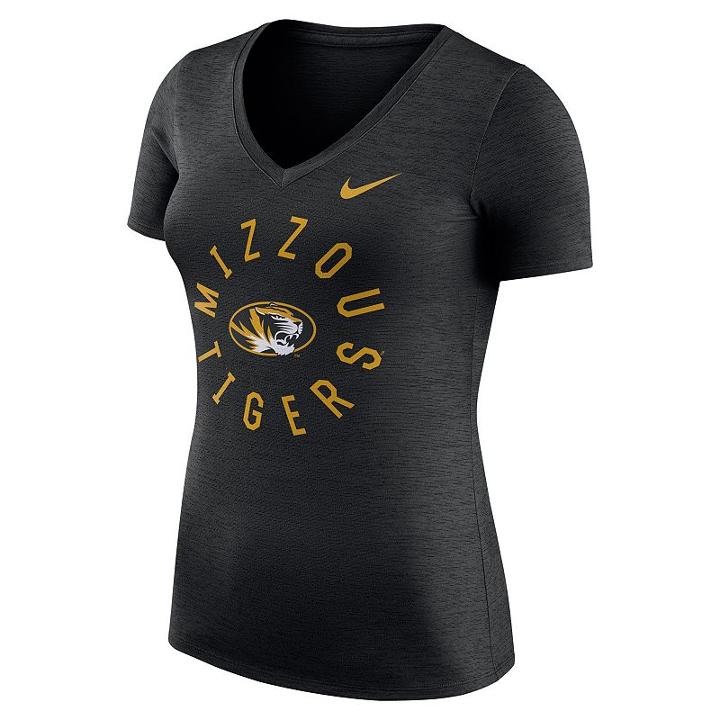 Women's Nike Missouri Tigers Dri-fit Touch Tee, Size: Small, Black