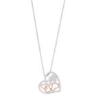 18k Rose Gold Over Silver 1/10 Carat T.w. Heart Pendant Necklace, Women's, Size: 18, White
