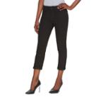 Women's Jennifer Lopez Roll Cuff Capri Jeans, Size: 16, Black