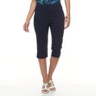 Women's Dana Buchman 17-in. Solid Pull-on Capris, Size: Xs, Blue (navy)