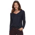 Women's Sonoma Goods For Life&trade; Essential V-neck Tee, Size: Xl, Blue (navy)