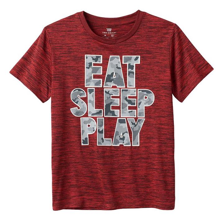 Boys 8-20 Tek Gear Eat Sleep Play Tee, Boy's, Size: Large, Red
