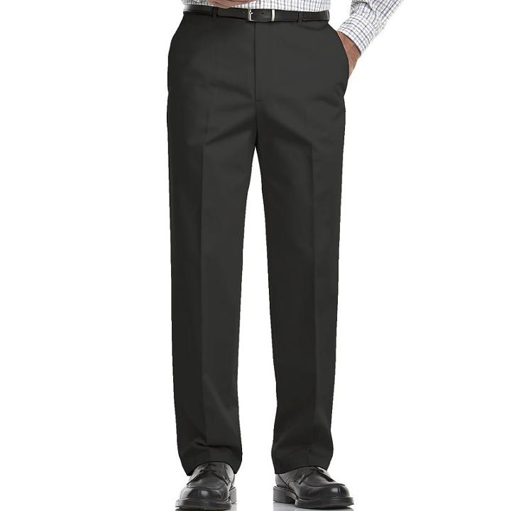 Big & Tall Haggar&reg; Work To Weekend&reg; Classic-fit Flat-front Expandable Waist Pants, Men's, Size: 46x30, Black