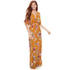 Juniors' Love, Fire Printed Kimono Sleeve Maxi Dress, Teens, Size: Large, Drk Yellow