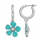 Napier Flower Charm Hoop Earrings, Women's, Blue