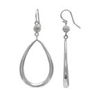 Brilliance Silver Plated Ball Teardrop Earrings With Swarovski Crystals, Women's, White