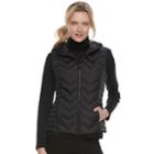 Women's Be By Blanc Noir Hooded Packable Down Vest, Size: Large, Black
