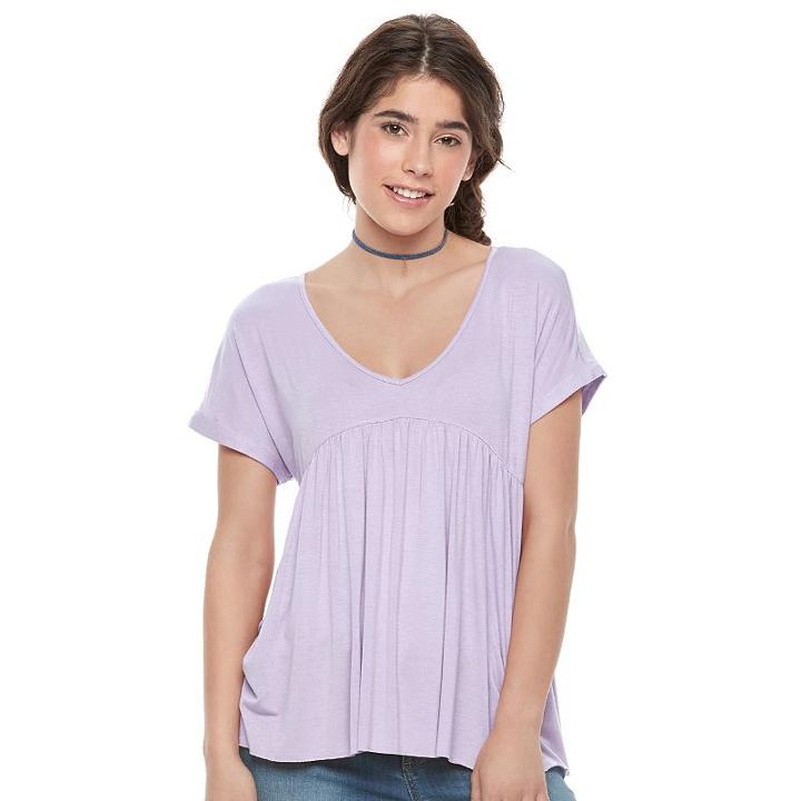 Juniors' Mudd&reg; Empire Swing Tee, Girl's, Size: Small, Brt Purple
