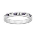 Sterling Silver Purple And White Crystal Eternity Ring, Women's, Size: 10