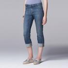 Petite Simply Vera Vera Wang Cuffed Capri Jeans, Women's, Size: 2 Petite, Blue
