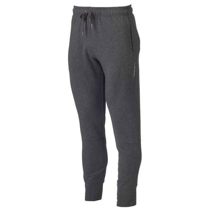 Men's Reebok Double Time Pants, Size: Large, Grey (charcoal)
