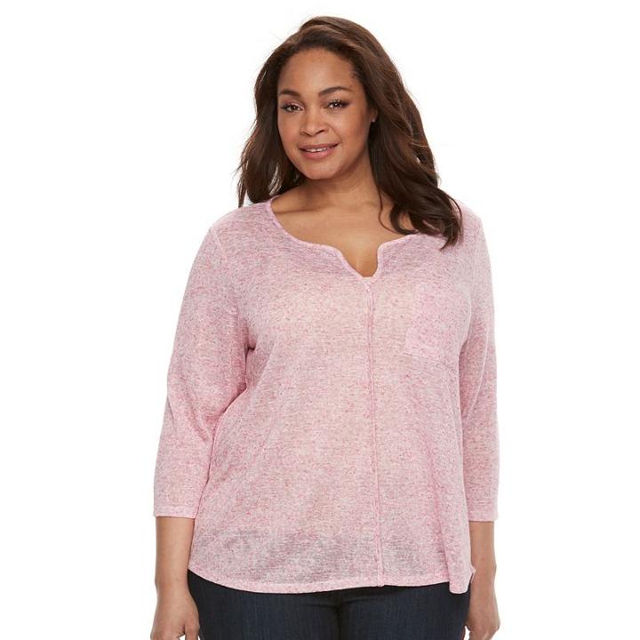 Plus Size Kate And Sam V-neck Tee, Women's, Size: 3xl, Red