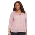 Plus Size Kate And Sam V-neck Tee, Women's, Size: 3xl, Red