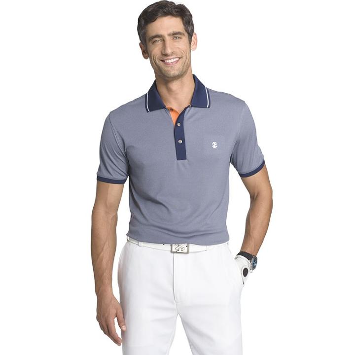 Men's Izod Classic-fit Oxford Performance Golf Polo, Size: Medium, Dark Blue