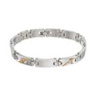 1/10 Carat T.w. Diamond Stainless Steel Two Tone Bracelet, Men's, Size: 8.5, White
