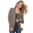 Petite Sonoma Goods For Life&trade; Ribbed Cardigan, Women's, Size: S Petite, Med Brown