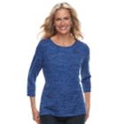 Women's Croft & Barrow&reg; Embellished Lightweight Sweater, Size: Large, Turquoise/blue (turq/aqua)