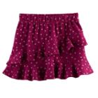 Girls 4-12 Sonoma Goods For Life&trade; Ruffle Printed Skort, Size: 6, Med Purple