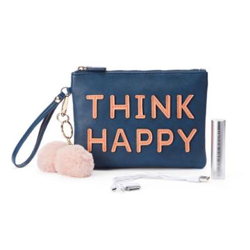Under One Sky Pom Pom Smartphone Charging Wristlet, Women's, Blue