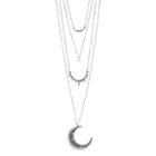 Mudd&reg; Crescent & Star Charm Layered Necklace, Women's, Silver
