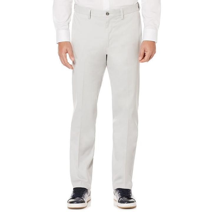 Savane, Men's Ultimate Straight-fit Performance Flat-front Chino Pants, Size: 34x30, Light Grey