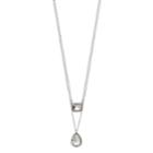 Chaps Double Strand Teardrop Pendant Necklace, Women's, Silver