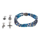 Believe In Cross, Heart & Wing Charm Stretch Bracelet Set, Women's, Multicolor