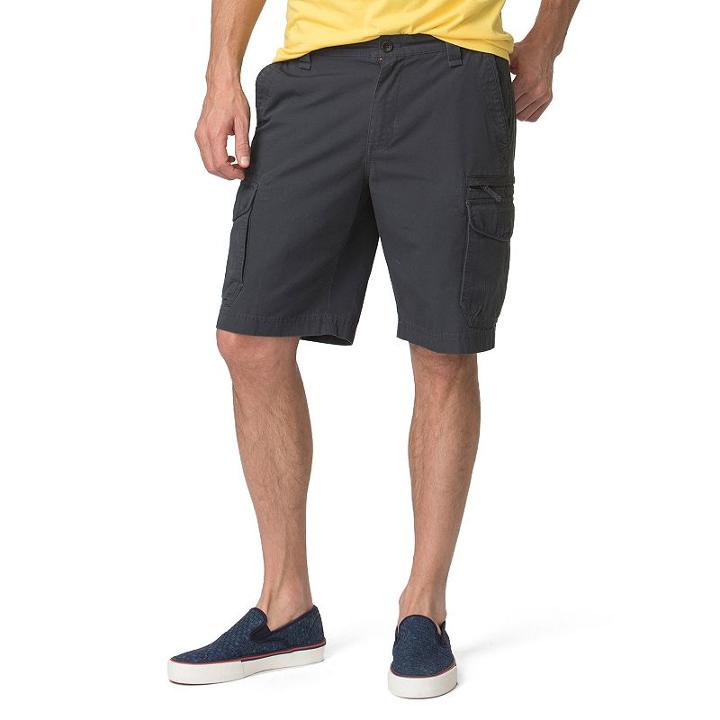 Men's Chaps Classic-fit Textured Cargo Shorts, Size: 32, Grey