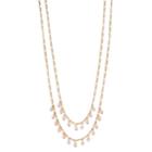 Lc Lauren Conrad Pink Shaky Bead Double Strand Necklace, Women's