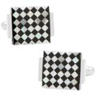 Onyx And Mother-of-pearl Checkered Cuff Links, Men's, Black