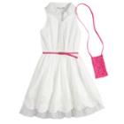 Girls 7-16 Knitworks Belted Shirtdress With Crossbody Purse Set, Size: 12, White