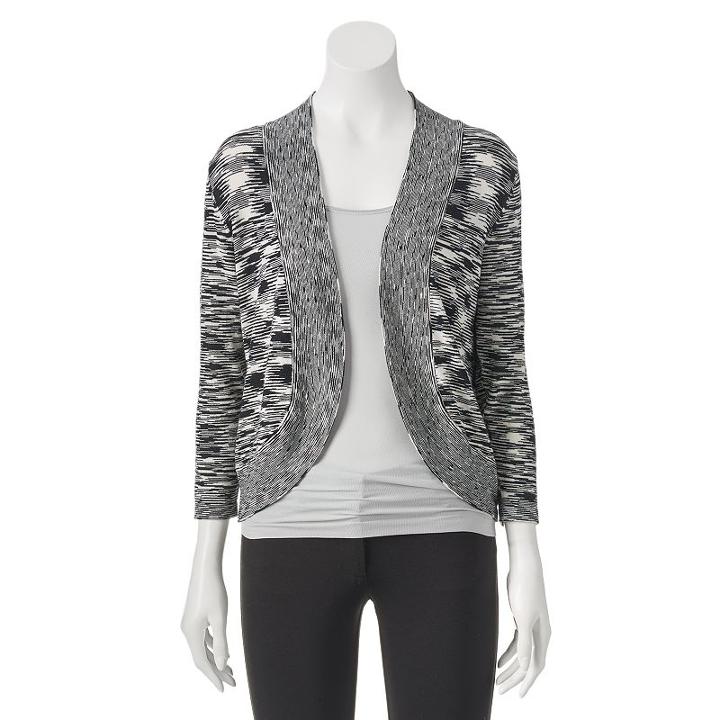Women's Dana Buchman Space-dye Shrug, Size: Xs, Black
